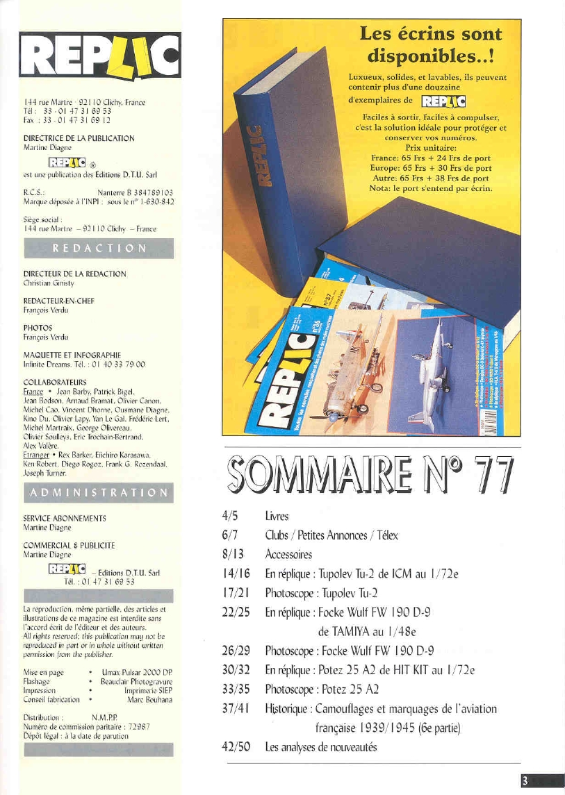 Replic 077 - Fw 190 D-9, Tu-2, Potez 25 A2